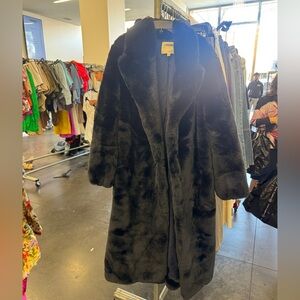 L'AGENCE LIZBETH Ink Blue/Black Teddy Coat Brand New without Tags